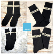 Load image into Gallery viewer, CAPTAIN PAIR OF SOCKS | Sailing Gift | Gifts for boat owners | Nautical socks | Cotton rich | Adult Size UK 6-12 EU 39-46