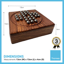 Load image into Gallery viewer, WOODEN SOLITAIRE WITH DRAWER FOR STORING THE METAL MARBLES| Travel games | Wooden Games | Strategic Games | Traditional Games Loved by Adults