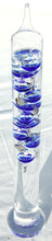 Load image into Gallery viewer, Large 44cm tall Free standing galileo thermometer with blue coloured baubles