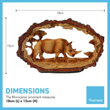 Load image into Gallery viewer, SOLITARY RHINO IN WOOD EFFECT RESIN  |Ornaments for The Home | Home Accessories | Animal Lover Gift Birthday Friendship Gifts | Wildlife Lover Gift| Ornaments | Rhinoceros