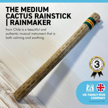 Load image into Gallery viewer, MEDIUM CHILLEAN CACTUS RAINSTICK | Rainmaker  | 50 cm Long | 19.5 inches Long  | Cactus Rainmaker| Percussion Music | Rain Sound | Tropical Rainforest |Calm Relaxing Sounds |Meditation| Baby Calming | Shaker | Maracas