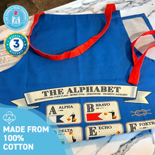 Load image into Gallery viewer, Alphabet Apron | 100% cotton | Adjustable Apron | 90cm x 70cm