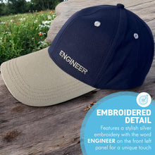 Load image into Gallery viewer, Engineer Adjustable Navy Blue Baseball Cap, classic unisex cotton hat for casual, sports & outdoor wear