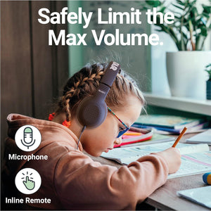Majority WIRED KIDS HEADPHONES OVER EAR | Comfort Soft Cushion Earpads  | Lightweight & Fully Foldable Childrens Headphones Superstar | 85-94db Volume Limiter for School, Travel & Home | Grey