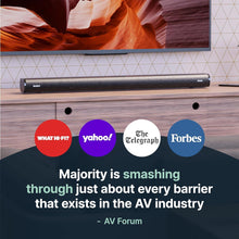 Load image into Gallery viewer, MAJORITY Bluetooth 5.1 Surround Sound System, 3D Dolby Audio Soundbar 300W, Home Cinema Sound System and Sound bar with HDMI ARC, Wireless Subwoofer and Detachable Speakers Everest