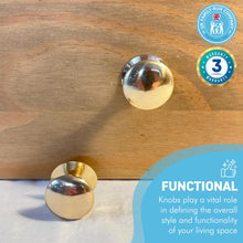 Load image into Gallery viewer, Cherema Brass Knob | Set of 2 door knobs | Brass cupboard knobs | Cabinet hardware | Antique brass cupboard handles | Cupboard door handles | 30mm