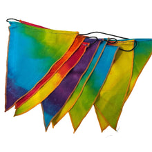 Load image into Gallery viewer, Rainbow colours fabric bunting | 8 flags | 50cm long | Garland for Garden Wedding Birthday Indoor Outdoor Party Decoration Festival | | Bohemian Bunting | Fair Trade