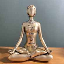 Load image into Gallery viewer, Golden Ceramic Yoga Meditation Spiritual Ornament: Tranquillity Through Art - Elevate Your Zen Space