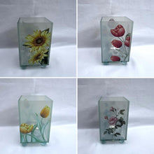 Load image into Gallery viewer, Set of 4 Floral Glass Votive Candle Holders, Decorative Accent for Warm Ambiance, Ideal for Home Decor, Gifts & Special Occasions