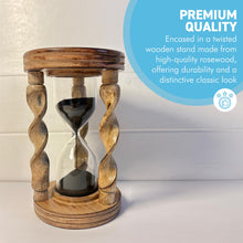 Load image into Gallery viewer, ROSEWOOD HOURGLASS SAND TIMER – 3-Minute Wooden Timer for Home, Office, Desk Décor & Gift