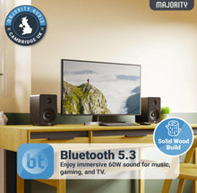 Load image into Gallery viewer, Majority D40 Active Bookshelf, Powered Stereo Studio Speakers | Bluetooth
