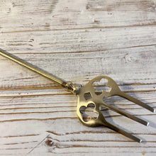 Load image into Gallery viewer, Brass extending fireside toasting fork | Extends to 72cm  | 72 Inches | | Toasting fork for log burners | Toasting fork for open fires