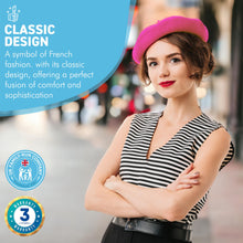 Load image into Gallery viewer, Pink French Beret Hat | Classic wool hat | One size | French cap |  Fancy dress theme hat | Vintage French Beret solid colour | Unisex style ideal for men and women