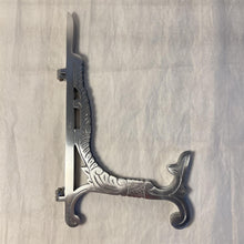 Load image into Gallery viewer, Large 10 inch Metal Easel Silver Finish | Plate holder | Display stand | Metal Frame Holders for Photo Pictures Decorative Plate Dish | 25cm (H) x 15cm  (Deep) | Picture Easel |Wedding tables