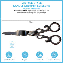 Load image into Gallery viewer, Polished Silver Nickel Candle Snuffer Scissors, elegant home decor accessory