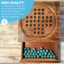 Load image into Gallery viewer, Wooden Solitaire with Drawer for Storing Marbles | Travel Games | Strategic & Traditional Games | Perfect for Adults & Family Fun