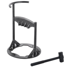 Load image into Gallery viewer, 𝗖𝗔𝗦𝗧 𝗜𝗥𝗢𝗡 𝗟𝗢𝗚 𝗦𝗣𝗟𝗜𝗧𝗧𝗘𝗥 𝗪𝗜𝗧𝗛 𝗛𝗔𝗠𝗠𝗘𝗥 | 31cm (12”) (H) | Wood & Kindling Splitting Tool | Firewood Cutter with Pre-Drilled Base | Splitting Blade | Fireplace Decor