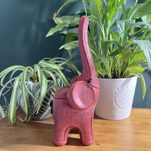 Load image into Gallery viewer, Good Luck Resin Elephant Ornament with Raised Trunk and Leather Look Finish