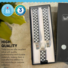 Load image into Gallery viewer, Rude boy Ska two tone black 25mm thin adjustable Braces