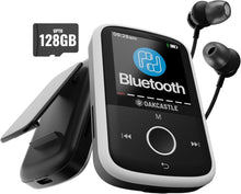Load image into Gallery viewer, Refurbished BLUETOOTH MP3 MUSIC PLAYER with Sports Clip | Included Wired Earphones | 16GB Internal Memory, Expandable by 128GB | HD Colour Screen, 34 Hours Battery Life | SD and USB-C | Oakcastle MP250 MP3 Player