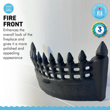 Load image into Gallery viewer, 16 Inch Castle Fire Front Fret Matt Black | Large Cast Iron Sturdy Fireplace Accessory
