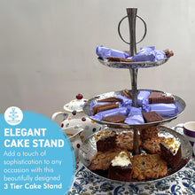 Load image into Gallery viewer, 3 Tier Hammered Stainless Steel Cake Stand in Distressed Silver, Perfect for Showcasing Your Culinary Creations