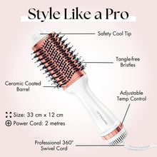 Load image into Gallery viewer, Lily England HAIR DRYER BRUSH - Hot Air Brush with Adjustable Temperature - Hot Brush for Hair Styling - Hot Air Styler &amp; Heated Hair Brush Dryer
