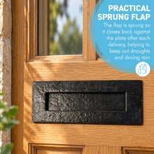 Load image into Gallery viewer, The Antique Cast Iron Letter Box Plate – A Traditional Front Door Letter Box Flap