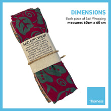 Load image into Gallery viewer, SARI FABRIC GIFT WRAPPING CLOTH | 60cm X60 cm | Gift Wrapping | Eco Friendly Gift Wrap| Recycled Gift Wrap | Furoshiki Wrapping Fabric