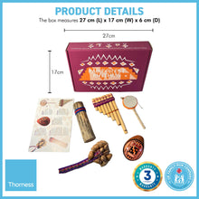 Load image into Gallery viewer, Rainforest Rhythm set of instruments | South America Musical instruments | Handmade instruments | Rainforest sounds | Musical gift box for adults and children | Instruments for schools | 5 instruments included