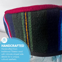 Load image into Gallery viewer, Handmade Nepalese Wool Red Smoking Cap, Lightweight, Stylish, with Traditional Tibetan Accents, Size 58cm, medium