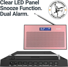 Load image into Gallery viewer, DAB, DAB+ Digital and FM radio | Battery and Mains Powered Portable Radio with 15 Hours Playback and LED Display | Majority Histon 2 Compact DAB Radio | Radio with Dual Alarm and 20 Preset | Rose