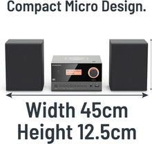 Load image into Gallery viewer, Majority Oakcastle HIFI200 CD PLAYER WITH BLUETOOTH AND DAB+ RADIO | Built-in 60 Watt 2.0 Speakers, Compact Hifi Stereo System | AUX, MP3, Custom EQ, Remote Control, USB
