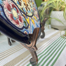 Load image into Gallery viewer, Large 10 inch Metal Easel Antique Copper Finish | Plate holder | Display stand | Metal Frame Holders for Photo Pictures Decorative Plate Dish | 25cm (H) x 15cm  (Deep) | Picture Easel |Wedding tables