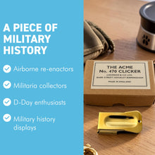 Load image into Gallery viewer, The Airborne Cricket – The D-Day Paratrooper Clicker in Solid Brass and Steel