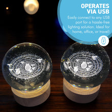 Load image into Gallery viewer, Set of Two 3D Crystal Ball Night Light USB Lamp with Ludosphere Galaxy Design – Elegant, Modern Illumination for Any Room