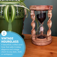 Load image into Gallery viewer, ROSEWOOD HOURGLASS SAND TIMER – 3-Minute Wooden Timer for Home, Office, Desk Décor & Gift