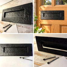 Load image into Gallery viewer, The Antique Cast Iron Letter Box Plate – A Traditional Front Door Letter Box Flap