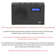 Load image into Gallery viewer, Bush Black Portable DAB / FM Radio | 10 DAB + 10 FM Station presets | Backlit easy to read dot matrix display