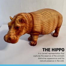 Load image into Gallery viewer, HIPPOPOTOMOUS IN WOOD EFFECT RESIN |Ornaments for The Home | Home Accessories | Hippo Lover Gift Birthday Friendship Gifts | Wildlife Animal Lover Gift| Hippo Statue