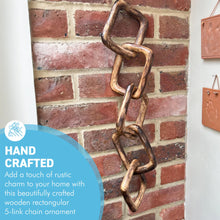 Load image into Gallery viewer, Rustic Wooden rectangular 5-Link Chain Ornament for Home Decor, Ideal for Living Room, Shelf, and Coffee Table Decoration
