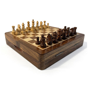 MAGNETIC WOODEN CHESS SET IN FOLDING CHESS BOARD BOX | Travel Games | Wooden Games | Travel Chess Set | Games | Board Games | Traditional Games |Strategic Games