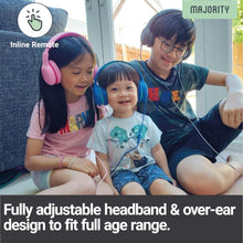 Load image into Gallery viewer, Majority WIRED KIDS HEADPHONES OVER EAR | Comfort Soft Cushion Earpads | Lightweight & Fully Foldable Childrens Headphones Superstar | 85-94db Volume Limiter for School, Travel & Home | Grey