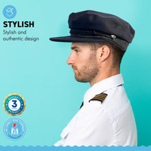 Load image into Gallery viewer, Traditional Wool Breton Cap | Size 58cm | Captain Fisherman Mariner Yachtsman Sailors Fiddlers Cap | Baker Boy flat cap skipper | Designed in the UK | classic peaked French and Greek boatman's hat