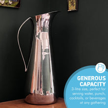 Load image into Gallery viewer, Polished Steel Pitcher jug 3 Litre, 35cm tall