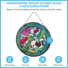 Load image into Gallery viewer, Hummingbird Design Stained Glass Suncatcher - 6-Inch Window Art Decoration