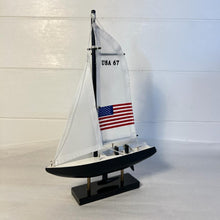 Load image into Gallery viewer, Americas Cup Model Yacht - USA 67 | Sailing | Yacht | Boats | Models | Sailing Nautical Gift | Sailing Ornaments | Yacht on Stand | 23cm (H) x 16cm (L) x 3cm (W)