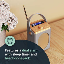 Load image into Gallery viewer, DAB, DAB+ Digital and FM Bluetooth radio | Battery and Mains Powered Portable DAB Radio | Majority Little Shelford | Bluetooth Connectivity, Dual Alarm, 15 Hours Playback and LED Display | Grey