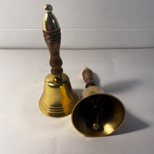 Load image into Gallery viewer, Set of Two Elegant 18cm Aluminium Library Hand Bell with Antique Brass Finish and Wooden Handle