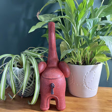 Load image into Gallery viewer, Good Luck Resin Elephant Ornament with Raised Trunk and Leather Look Finish